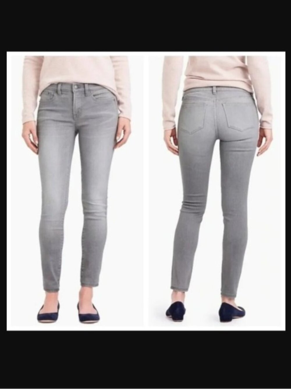 J. Crew High-Rise Skinny Jeans in Light Gray, Women’s Size 28